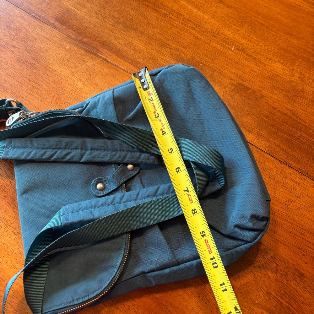 Baggallini Blue Crossbody Bag with Soft Fabric and Flap Closure - Picture 2 of 7